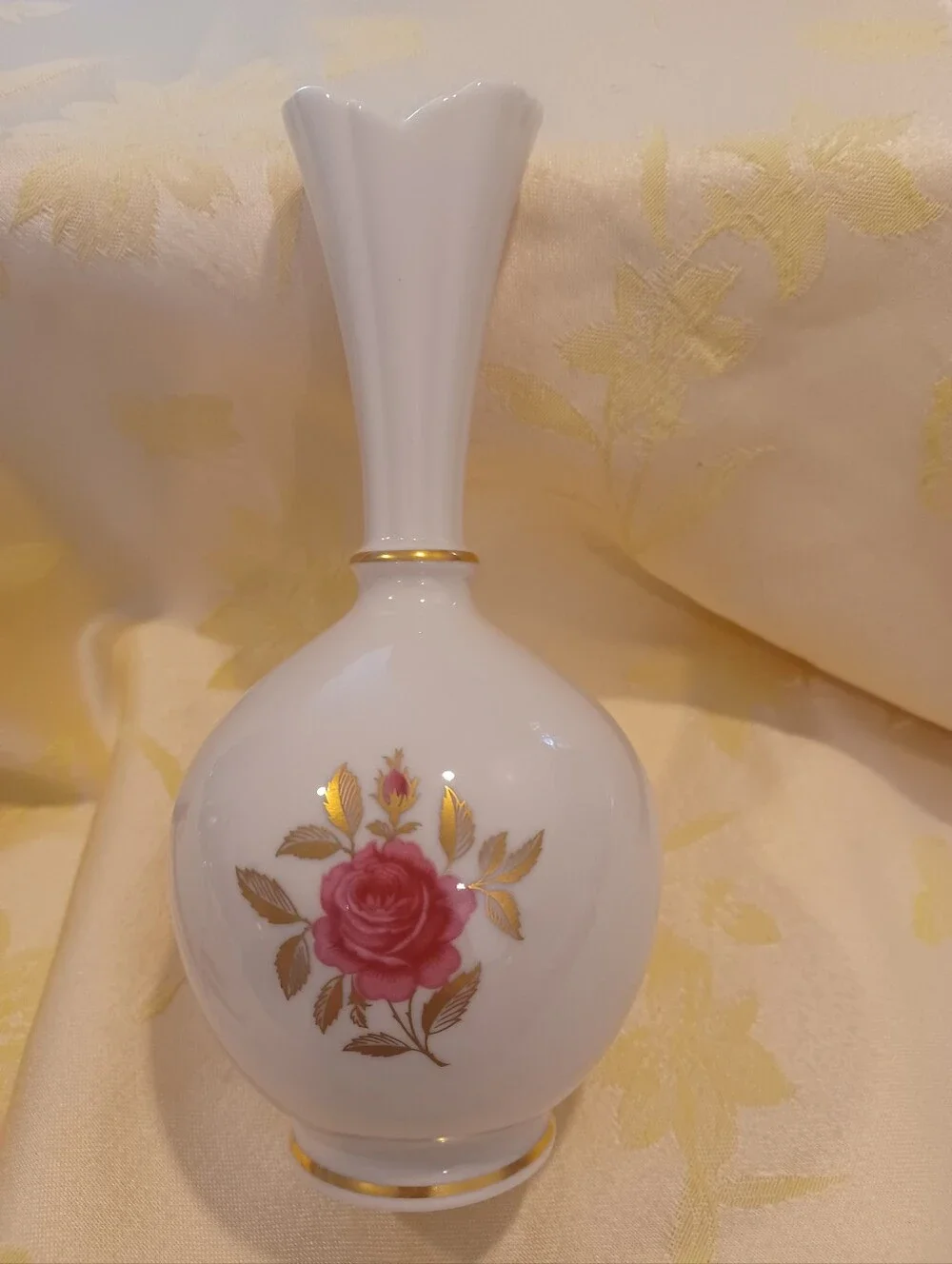 Lenox Pink Rose Bud Vase Porcelain